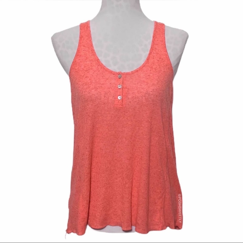 Free People Distressed Back Henley Tank